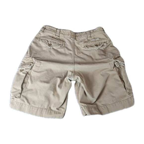 Vintage Polo Ralph Lauren Paratrooper Cargo Shorts Mens 35 Military Heavy Khaki - Picture 2 of 5